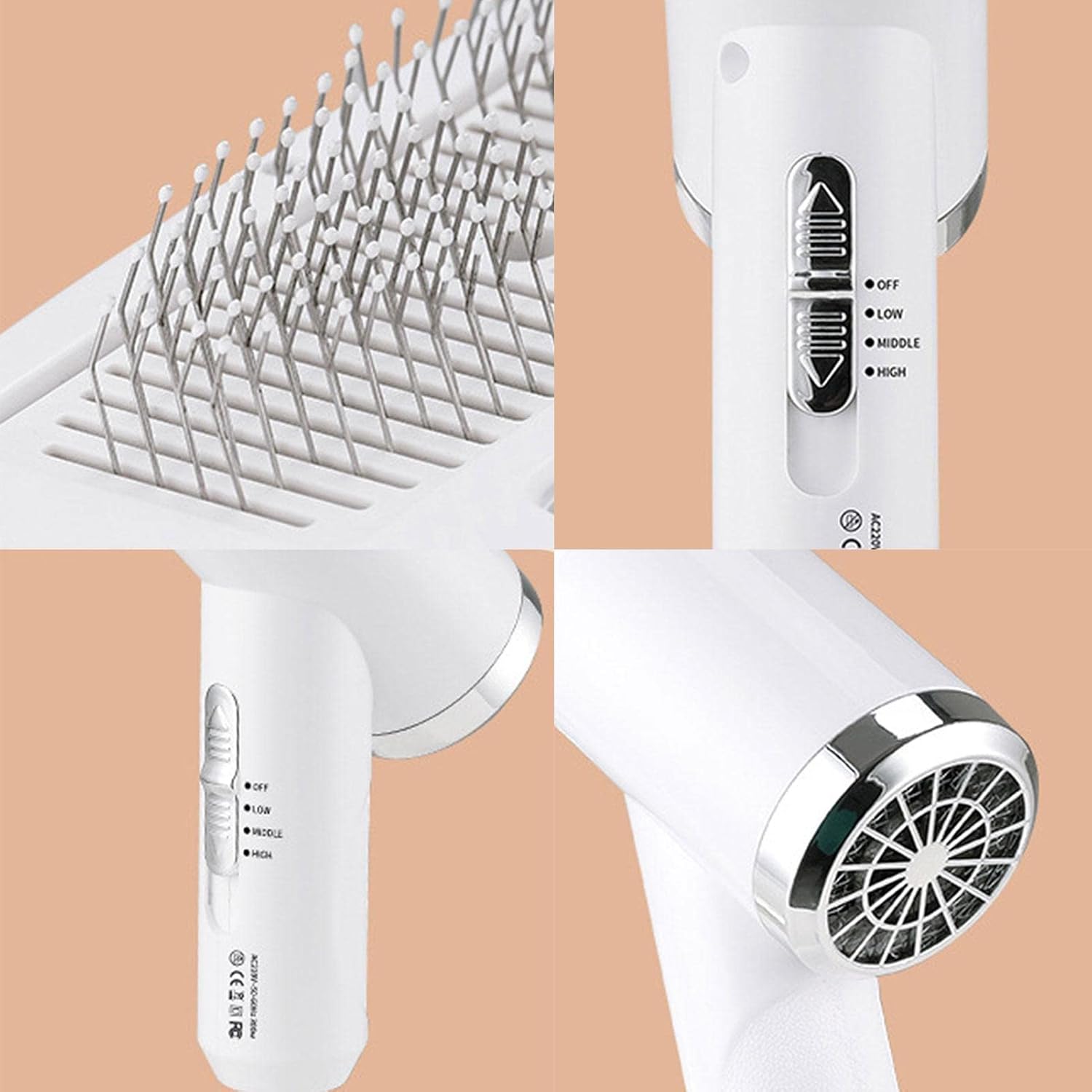 Pet hair dryer comb